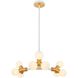 Tres 9 Light 22 inch White and New Brass Chandelier Ceiling Light