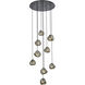 Pallina 9 Light 32 inch Satin Black Nickel Chandelier Ceiling Light in Smoked