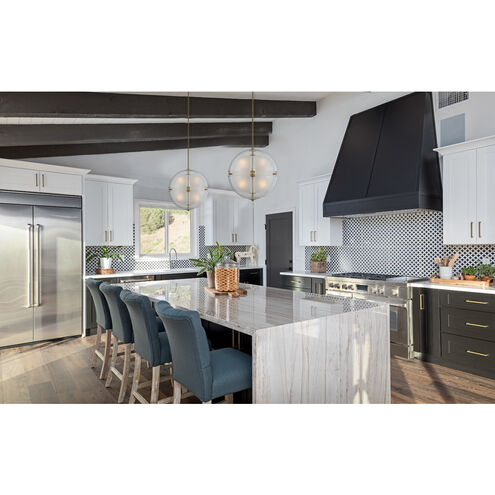 Sussex LED 18 inch Winter Brass Pendant Chandelier Ceiling Light