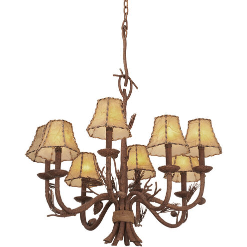 Ponderosa 8 Light 26 inch Ponderosa Chandelier Ceiling Light in Without Glass, Leather-wrapped