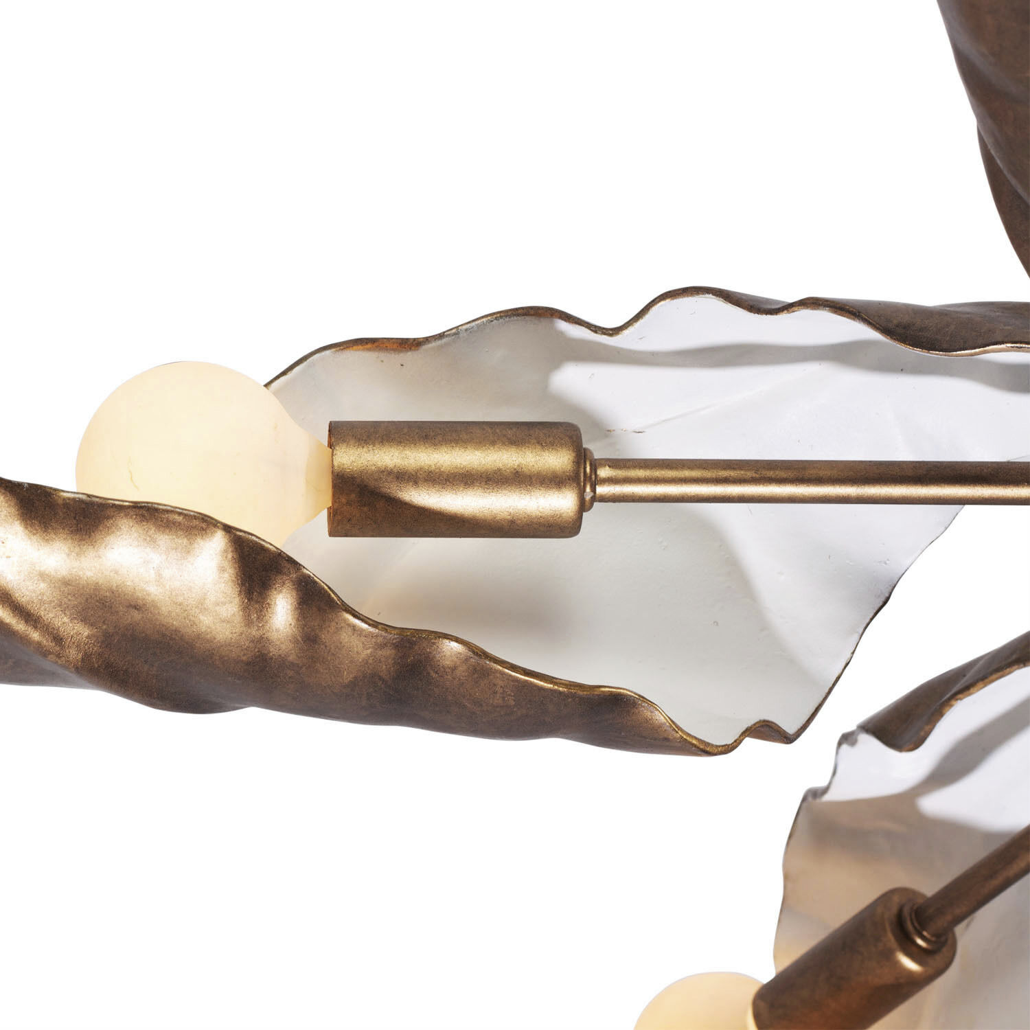 Spira 6 Light 36 inch Pearlized Antique Brass with White Pendant Chandelier Ceiling Light