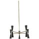 Milo LED 28 inch Black and Vintage Brass Chandelier Ceiling Light, 5 Arm