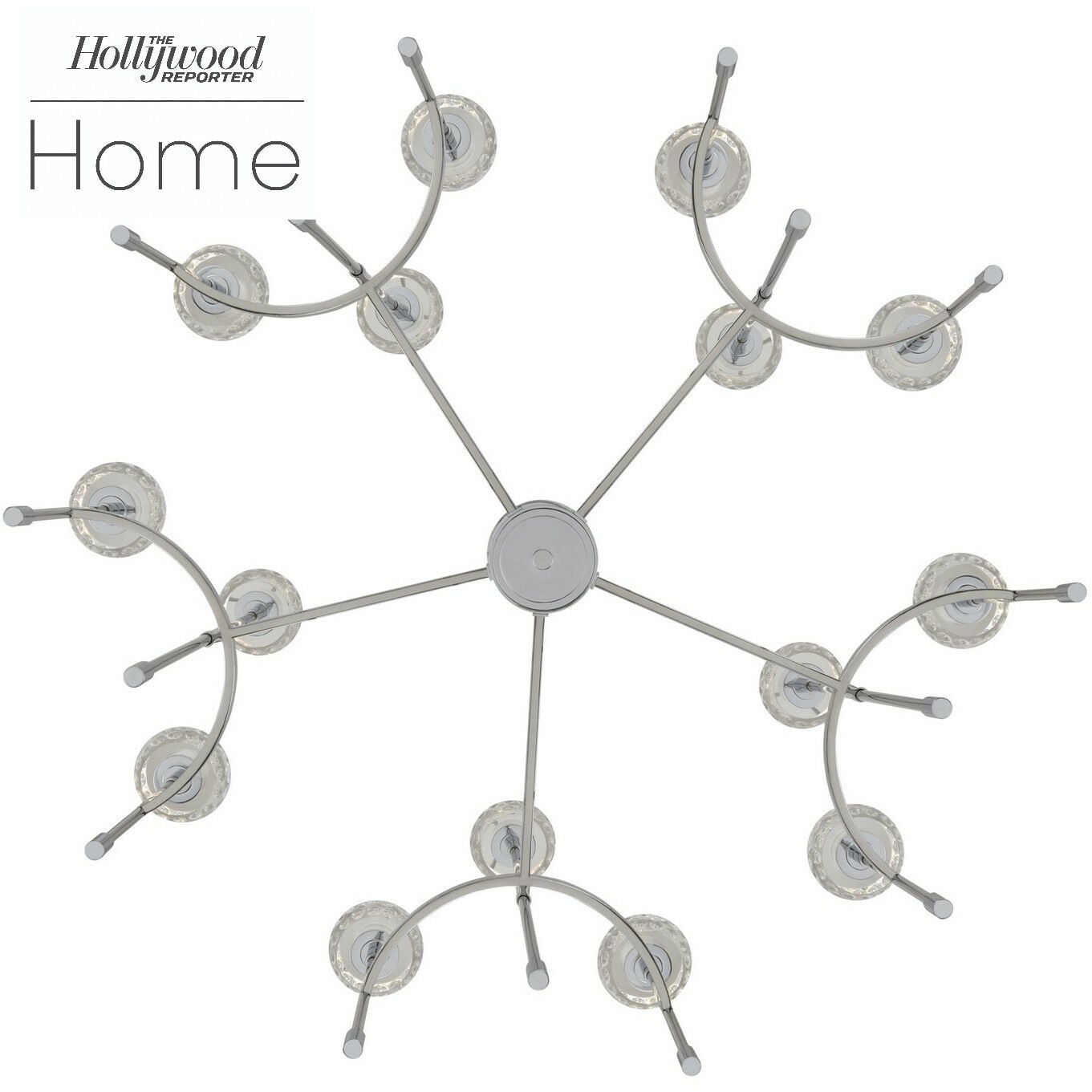 Mae LED 38 inch Chrome Chandelier Ceiling Light