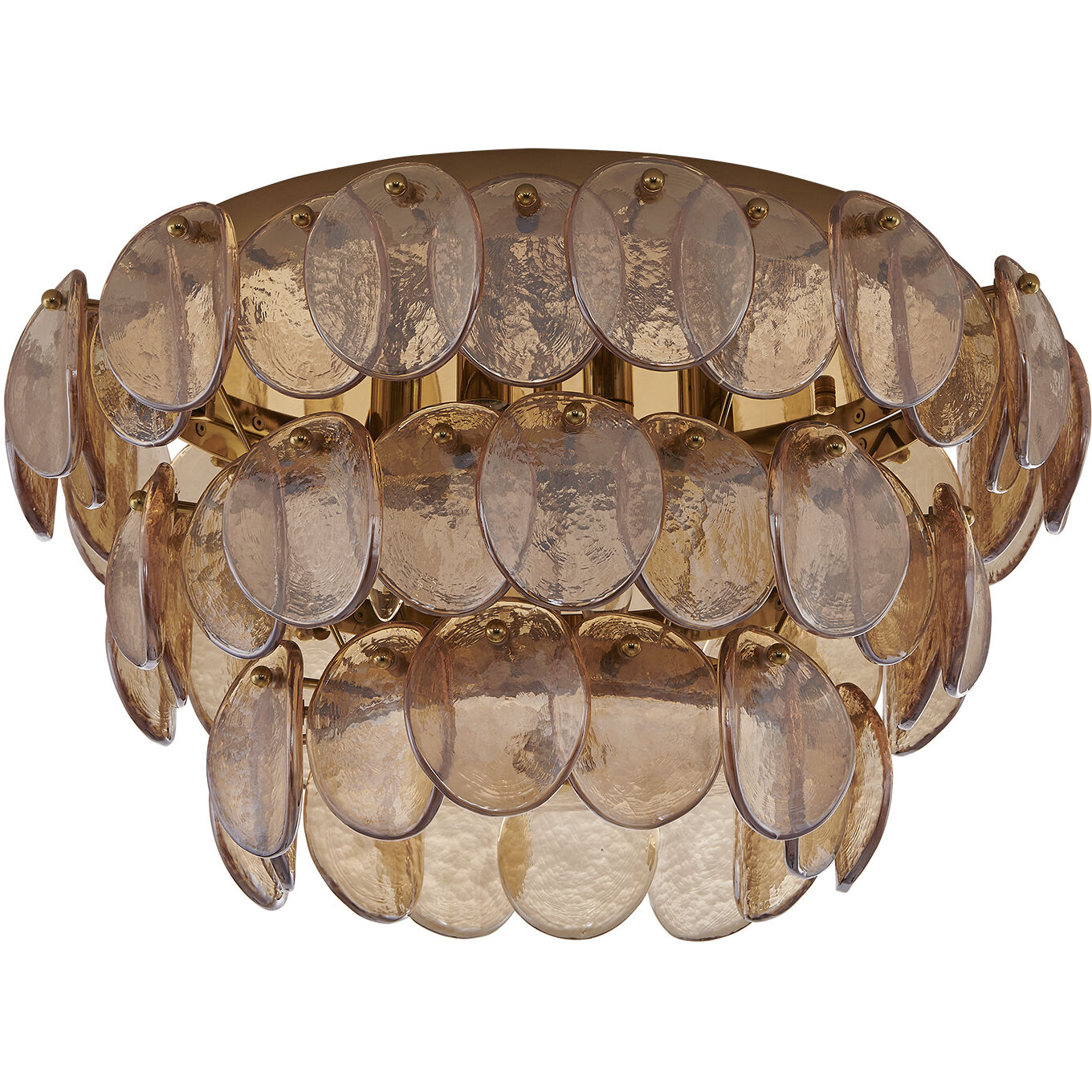 Uroko 4 Light 19.75 inch Polished Winter Brass Flush Mount Ceiling Light