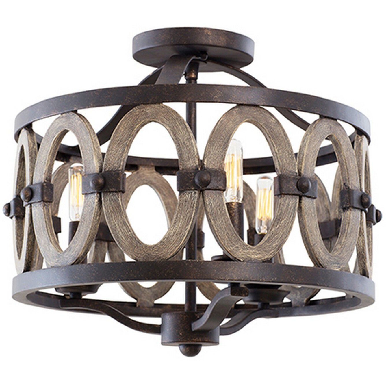 Belmont 3 Light 16.5 inch Florence Gold Flush Mount Ceiling Light