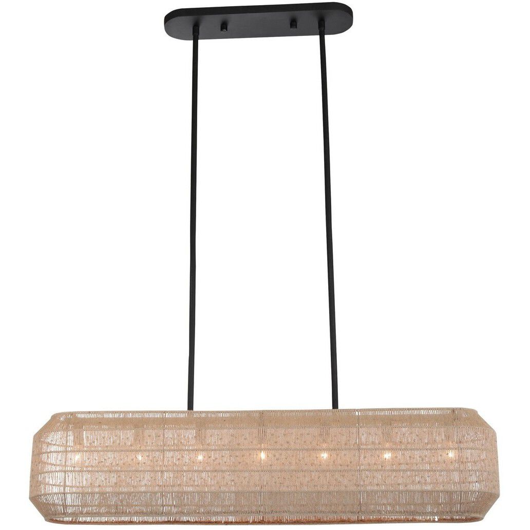 Cebu Island Linear Ceiling Light in Matte Black