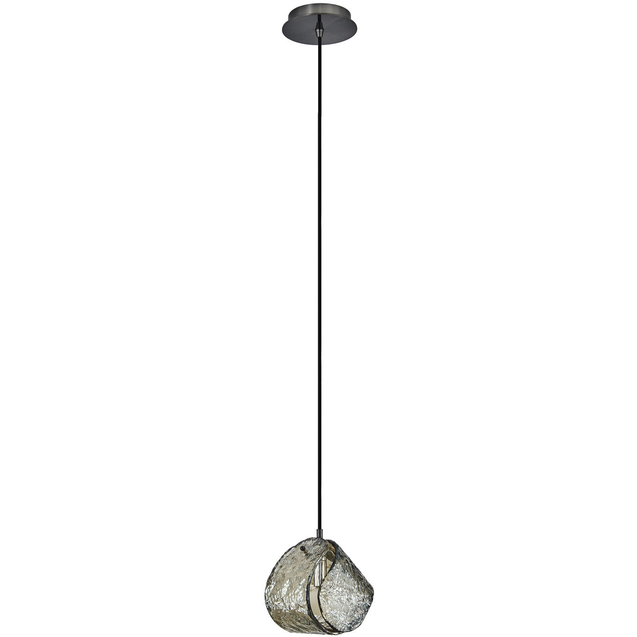 Pallina 1 Light 6 inch Satin Black Nickel Pendant Ceiling Light in Smoked