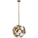 Damask 15 Light 18 inch White and Vintage Brass Semi Flush Ceiling Light