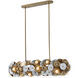 Damask Island Light Ceiling Light in White and Vintage Brass