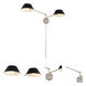 Bruno Wall Sconce Wall Light in Matte Black With Polished Nickel, Matte Black