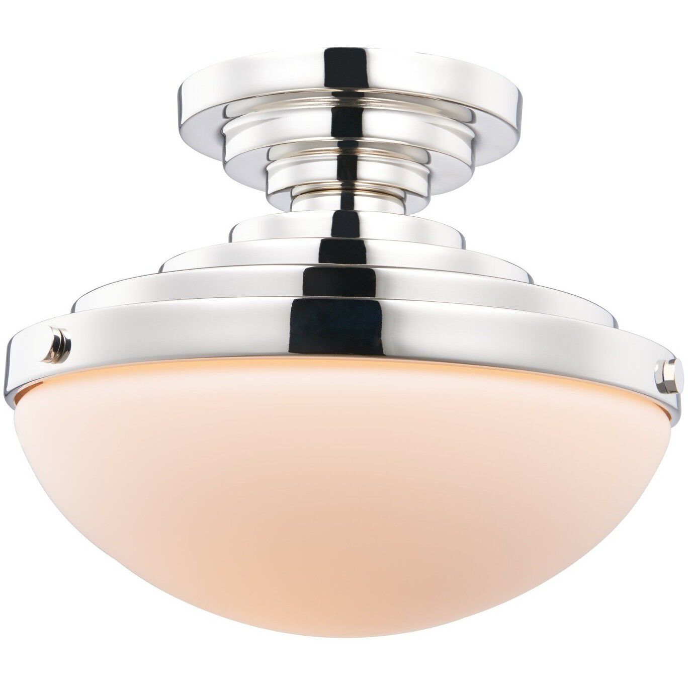 Pasos 1 Light 10 inch Polished Nickel Flush Mount Ceiling Light