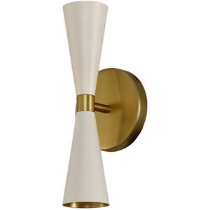 Milo LED 5 inch White and Vintage Brass ADA Wall Sconce Wall Light