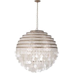 Sphere 8 Light 36 inch Pearlized Antique Brass Pendant Ceiling Light