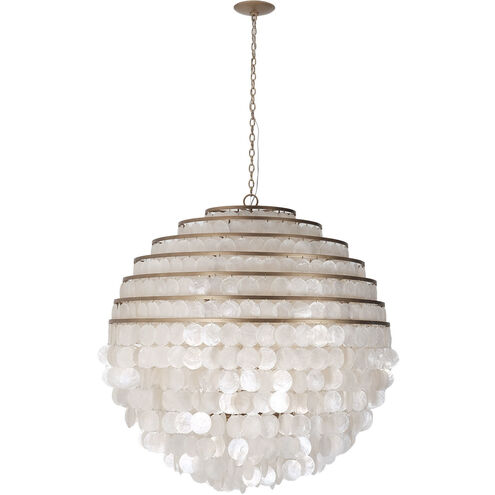 Sphere 8 Light 36 inch Pearlized Antique Brass Pendant Ceiling Light