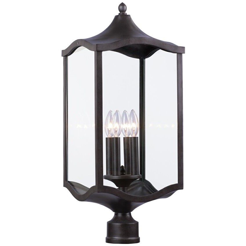 Lakewood Outdoor 4 Light 26 inch Aged Iron Post Mount Pier Mount