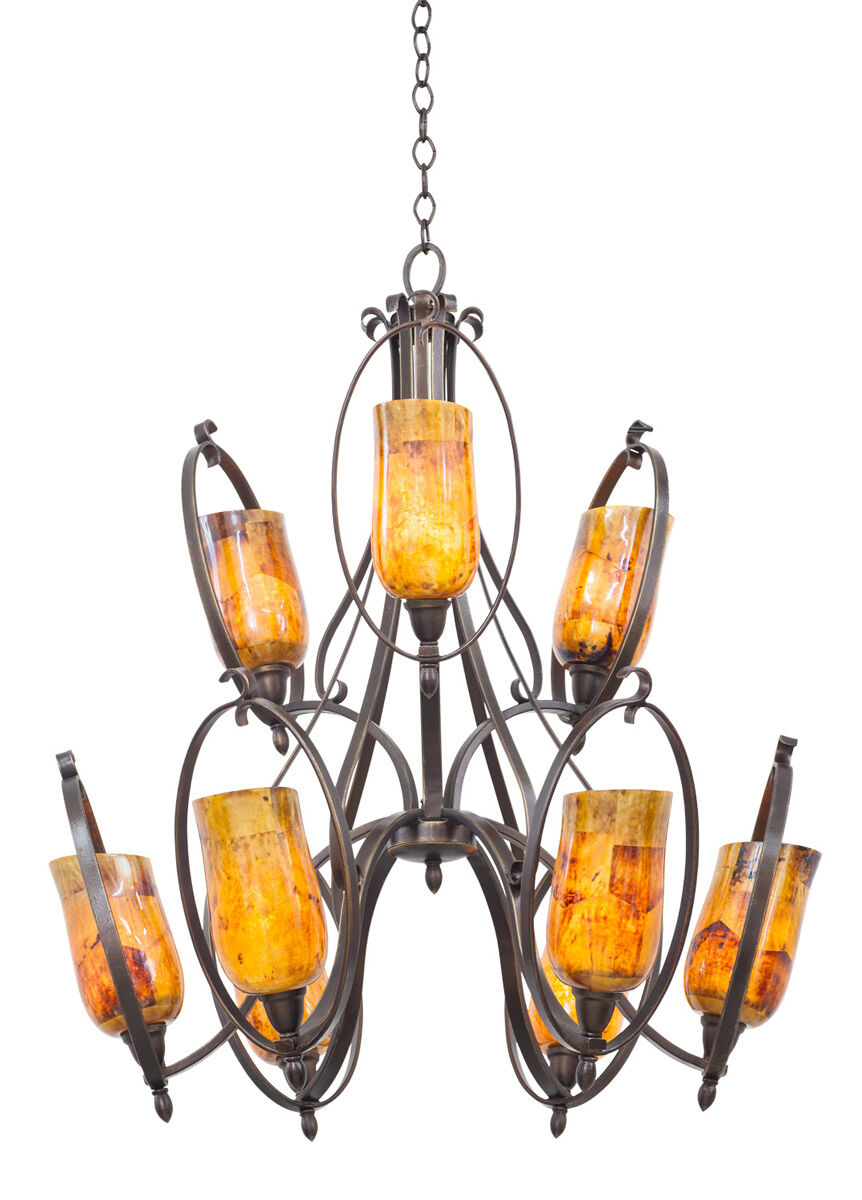Kalco Lighting Mateo 9 Light Chandelier in Heirloom Bronze 7241HB