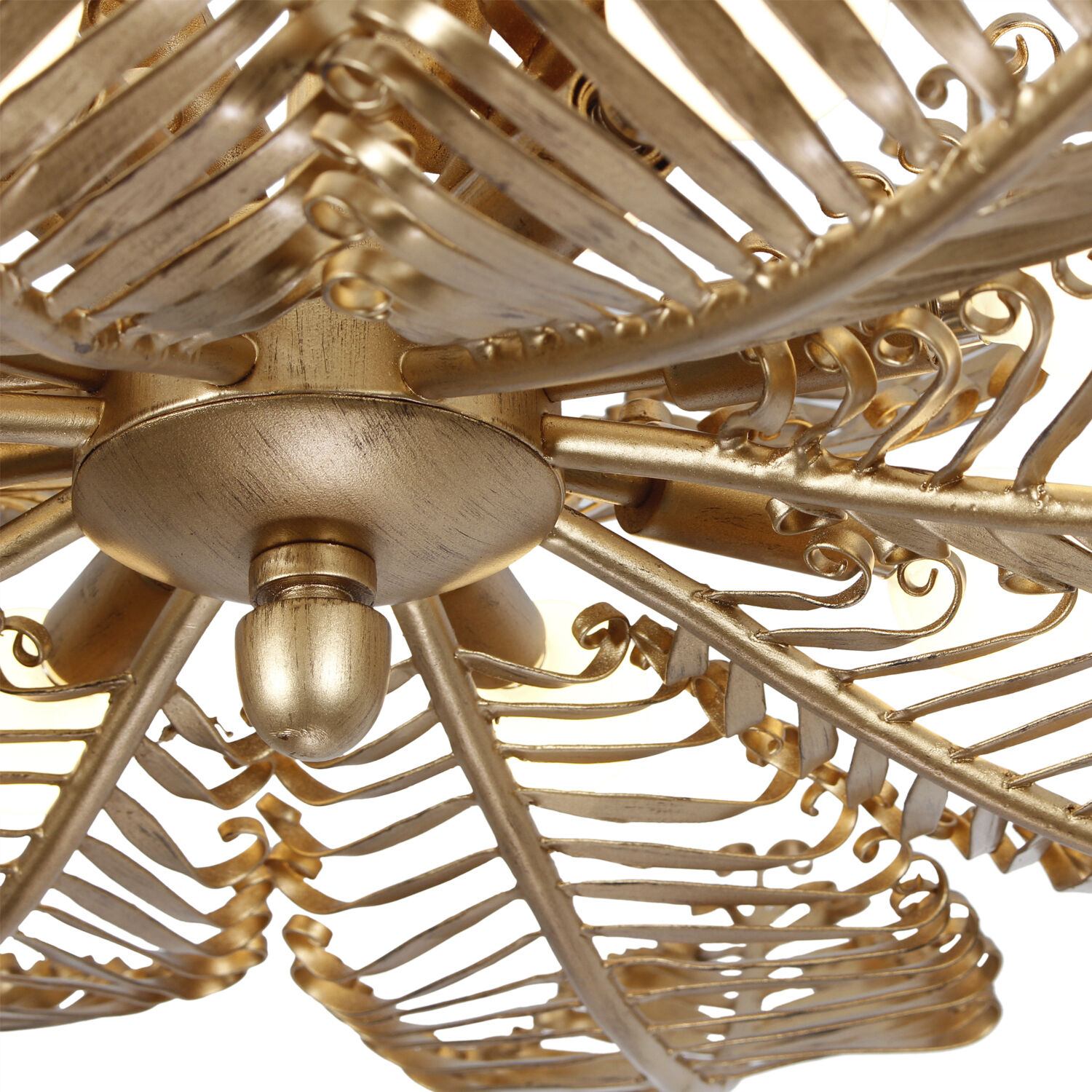 Fern 14 Light 36 inch Modern Gold Chandelier Ceiling Light