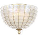 Samal 3 Light 16 inch Oxidized Gold Leaf Flush Mount Ceiling Light