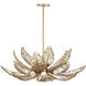 Fern 14 Light 36 inch Modern Gold Chandelier Ceiling Light