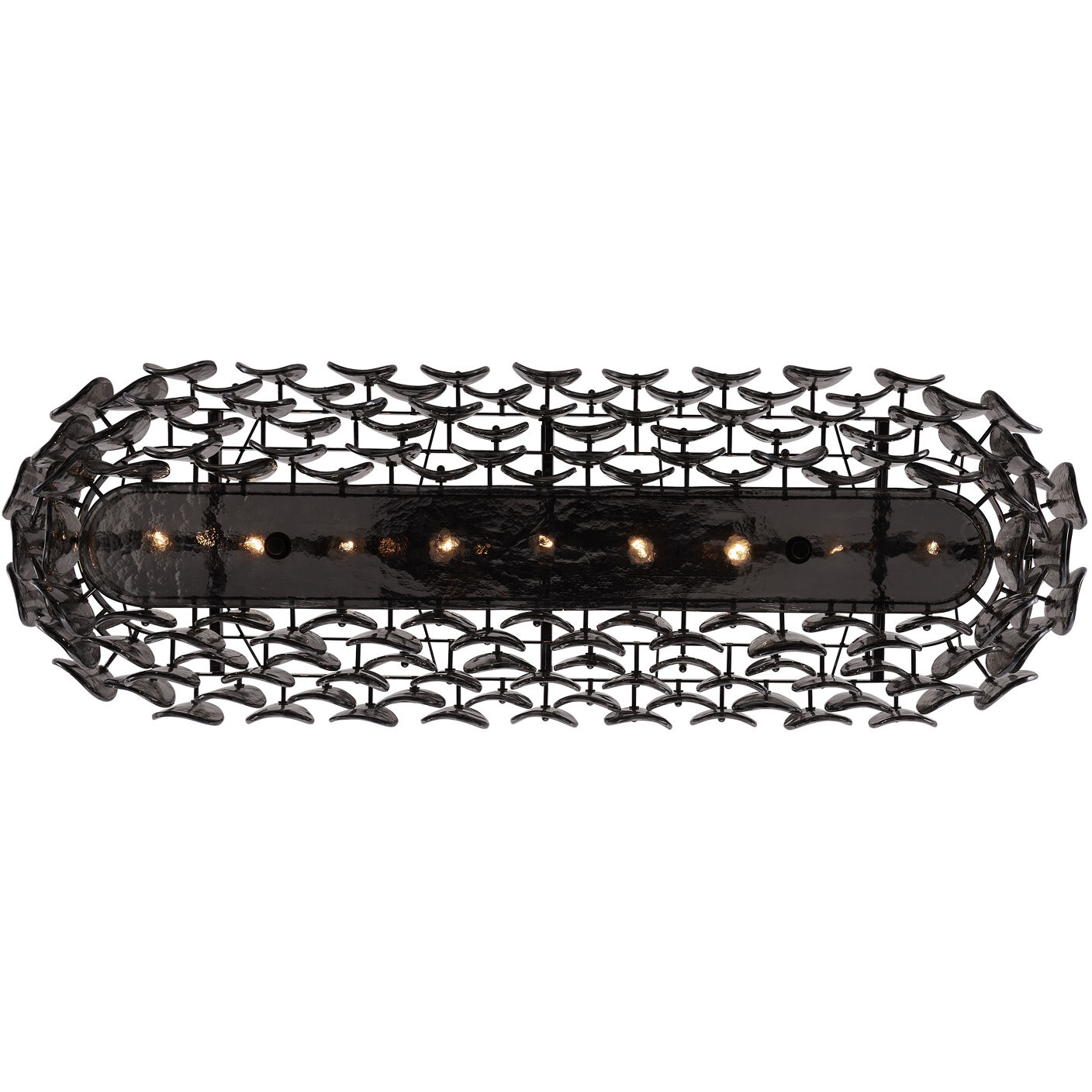 Uroko 9 Light 16 inch Black Nickel Linear Pendant Ceiling Light