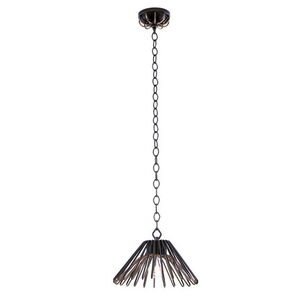 Metro II 1 Light 12 inch Antique Bronze with Antique Gold Accents Pendant Ceiling Light