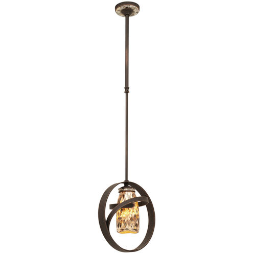 Monaco 1 Light 14 inch Antique Copper Mini Pendant Ceiling Light in Monaco Opal Pearl (PEARL)