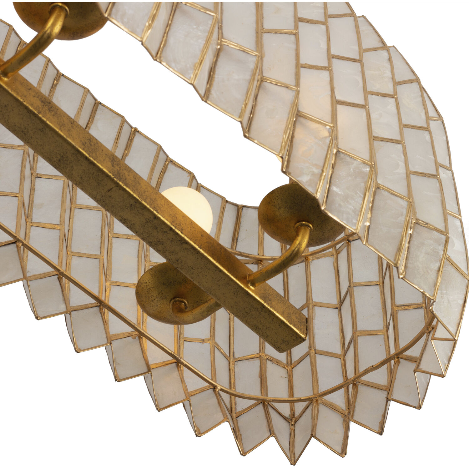 Fractal 10 Light 10.5 inch Oxidized Gold Leaf Linear Pendant Ceiling Light