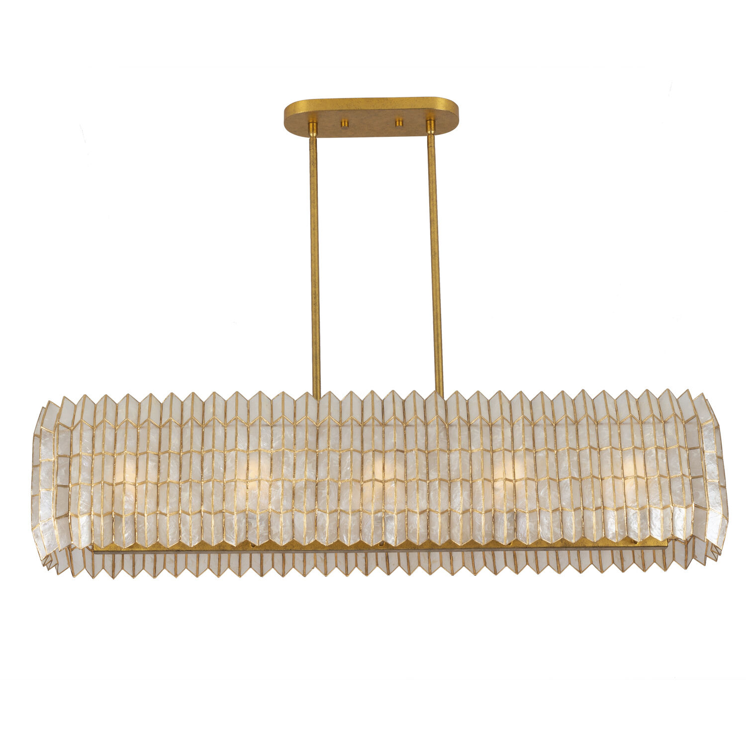 Fractal 10 Light 10.5 inch Oxidized Gold Leaf Linear Pendant Ceiling Light