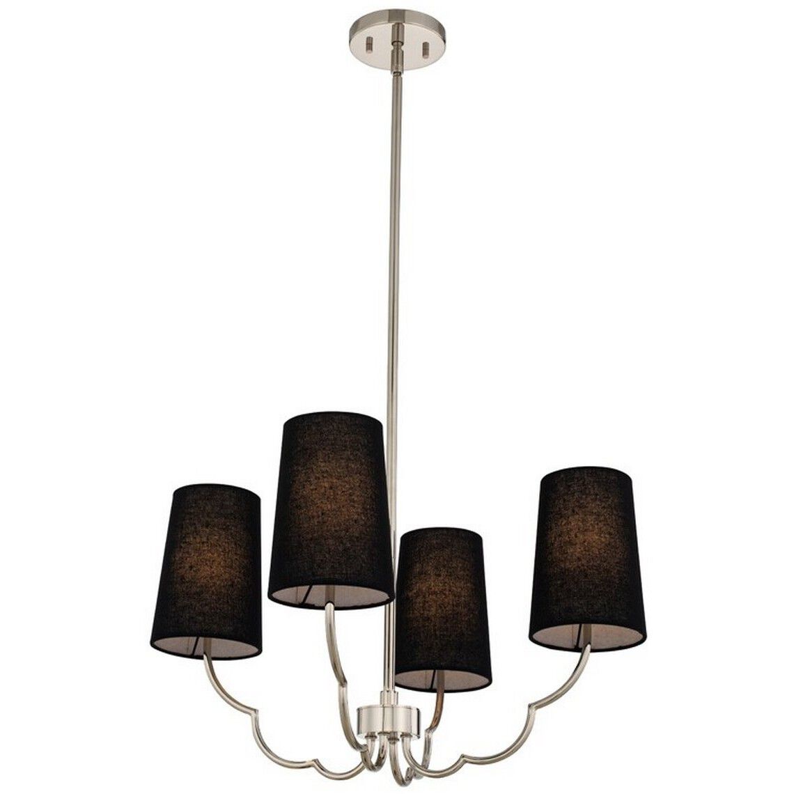 Sophia 4 Light 22 inch Polished Nickel Chandelier Ceiling Light in Black