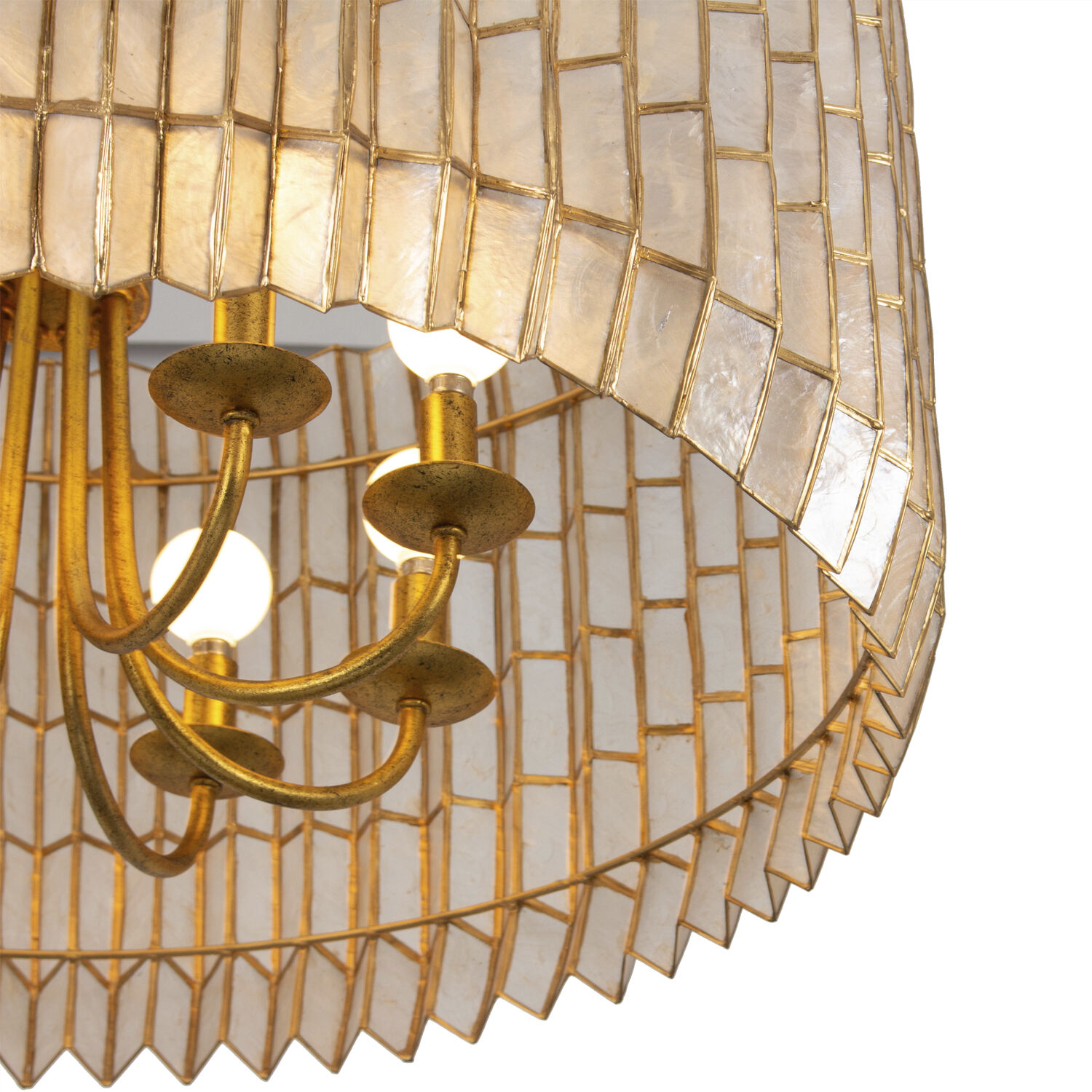 Fractal 8 Light 28 inch Oxidized Gold Leaf Chandelier Ceiling Light