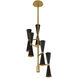 Milo LED 13 inch Black and Vintage Brass Chandelier Ceiling Light