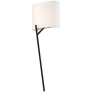 Tahoe 2 Light 10 inch Matte Black with Polished Nickel ADA Wall Sconce Wall Light