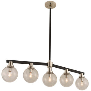 Cameo Island Light Ceiling Light in Matte Black with Nickel Accents