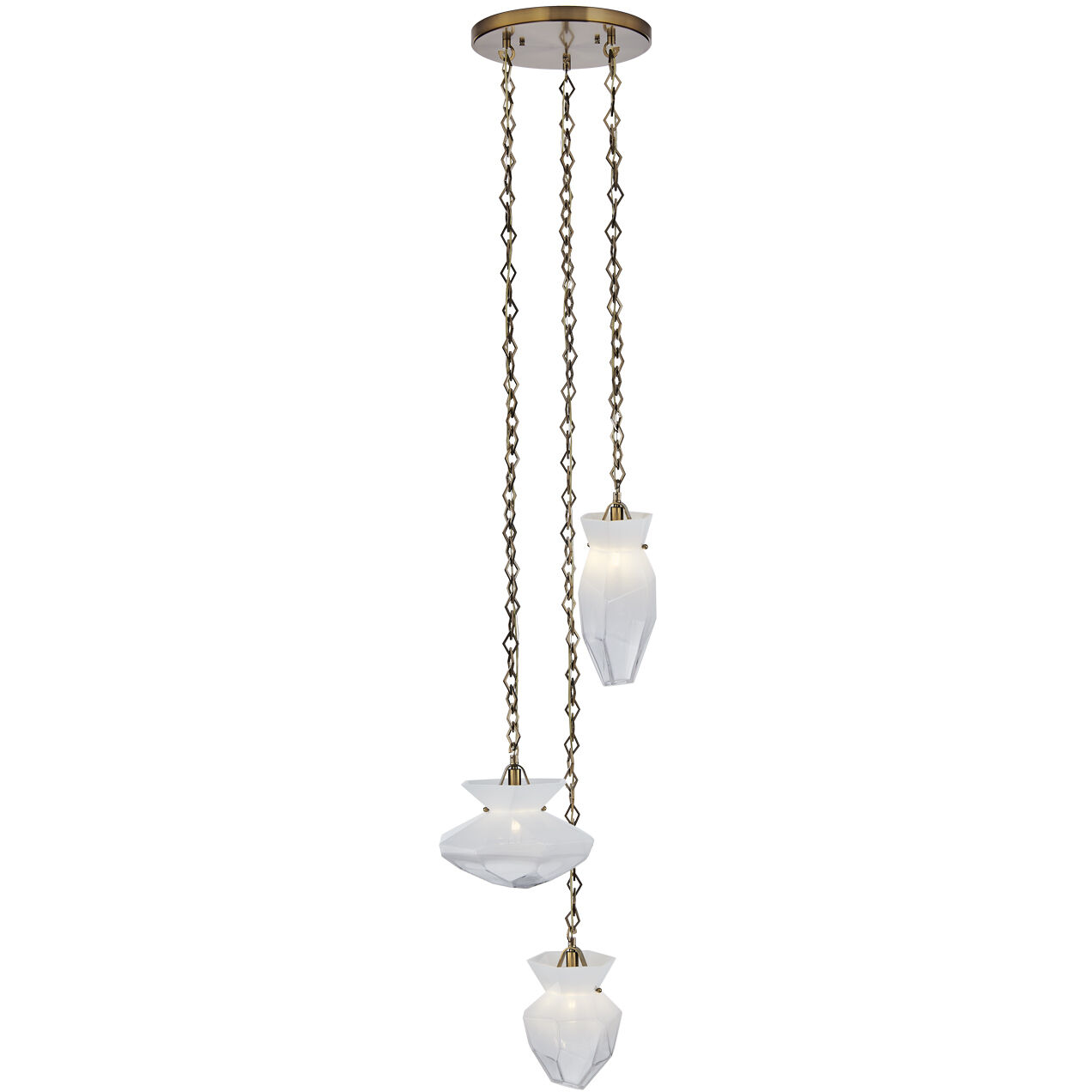 Bolsa 3 Light 21.25 inch Winter Brass Chandelier Ceiling Light