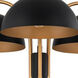 Marcel 3 Light 24 inch Matte Black with New Brass Chandelier Ceiling Light
