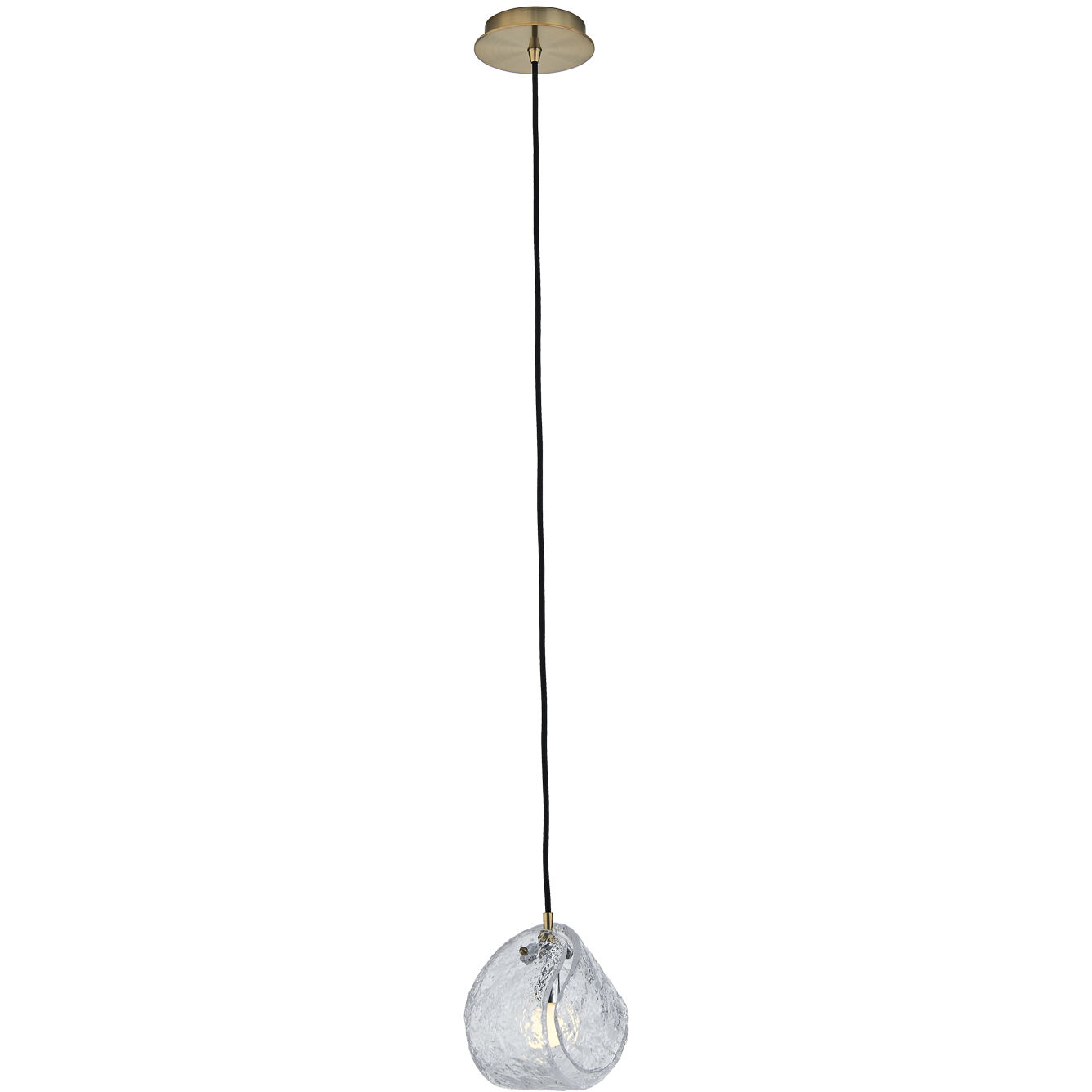 Pallina 1 Light 6 inch Winter Brass Pendant Ceiling Light in Clear