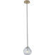Pallina 1 Light 6 inch Winter Brass Pendant Ceiling Light in Clear