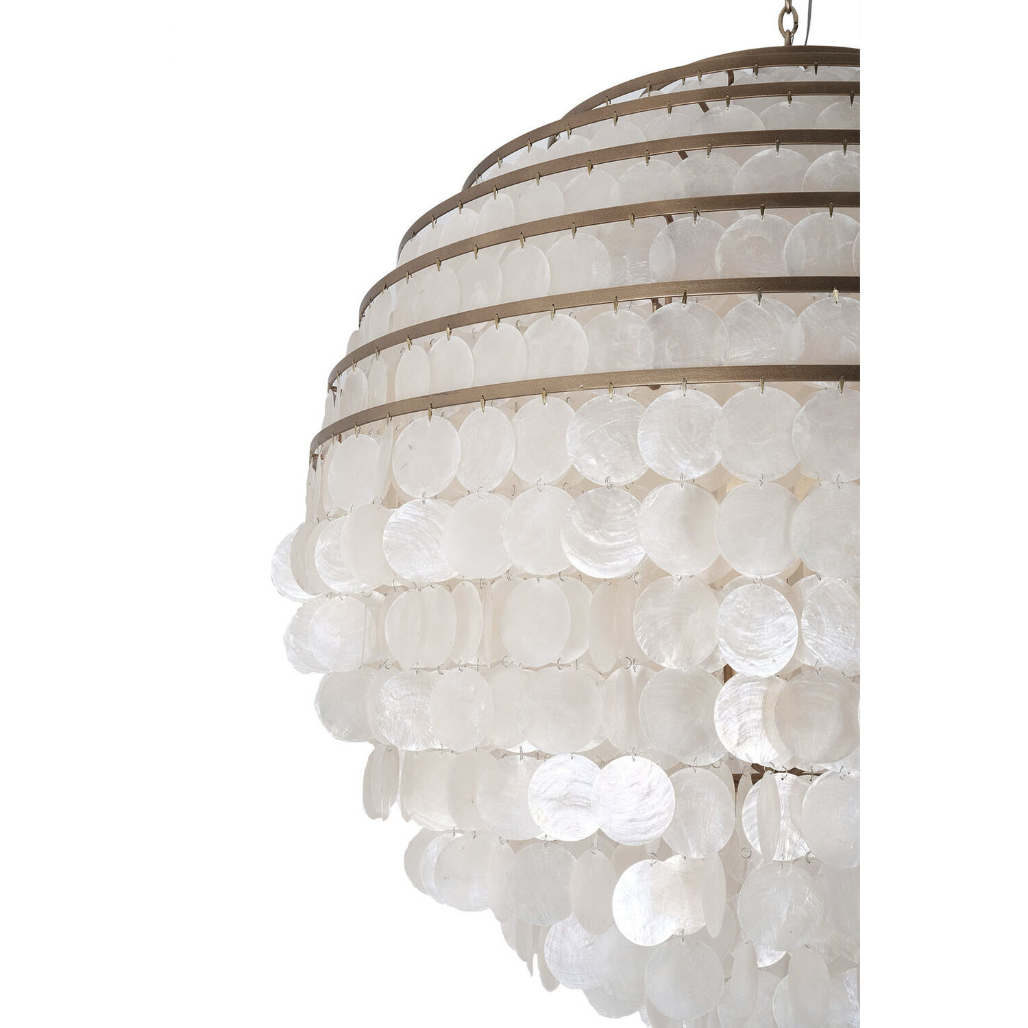 Sphere 8 Light 36 inch Pearlized Antique Brass Pendant Ceiling Light