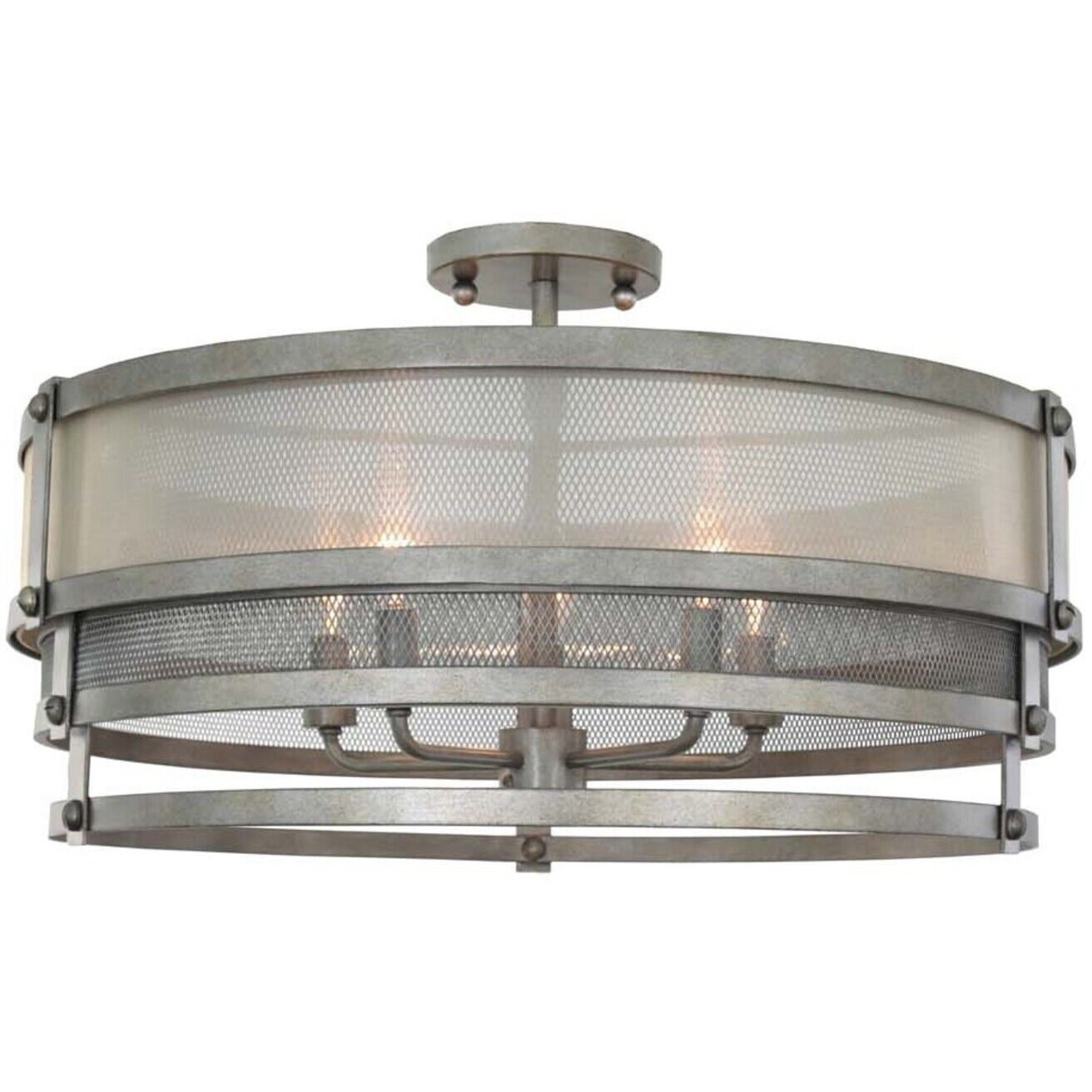 Delano 5 Light 24 inch Bronze Jewel Tone Semi Flush Mount Ceiling Light