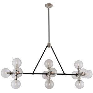 Cameo 14 Light 60 inch Matte Black Finish With Nickel Accents Island Light Ceiling Light