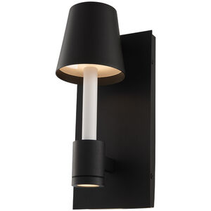 Candelero Outdoor LED 11 inch Matte Black with White Accent Outdoor Wall Sconce
