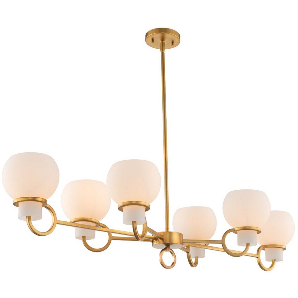 Ascher Island Linear Ceiling Light in Winter Brass