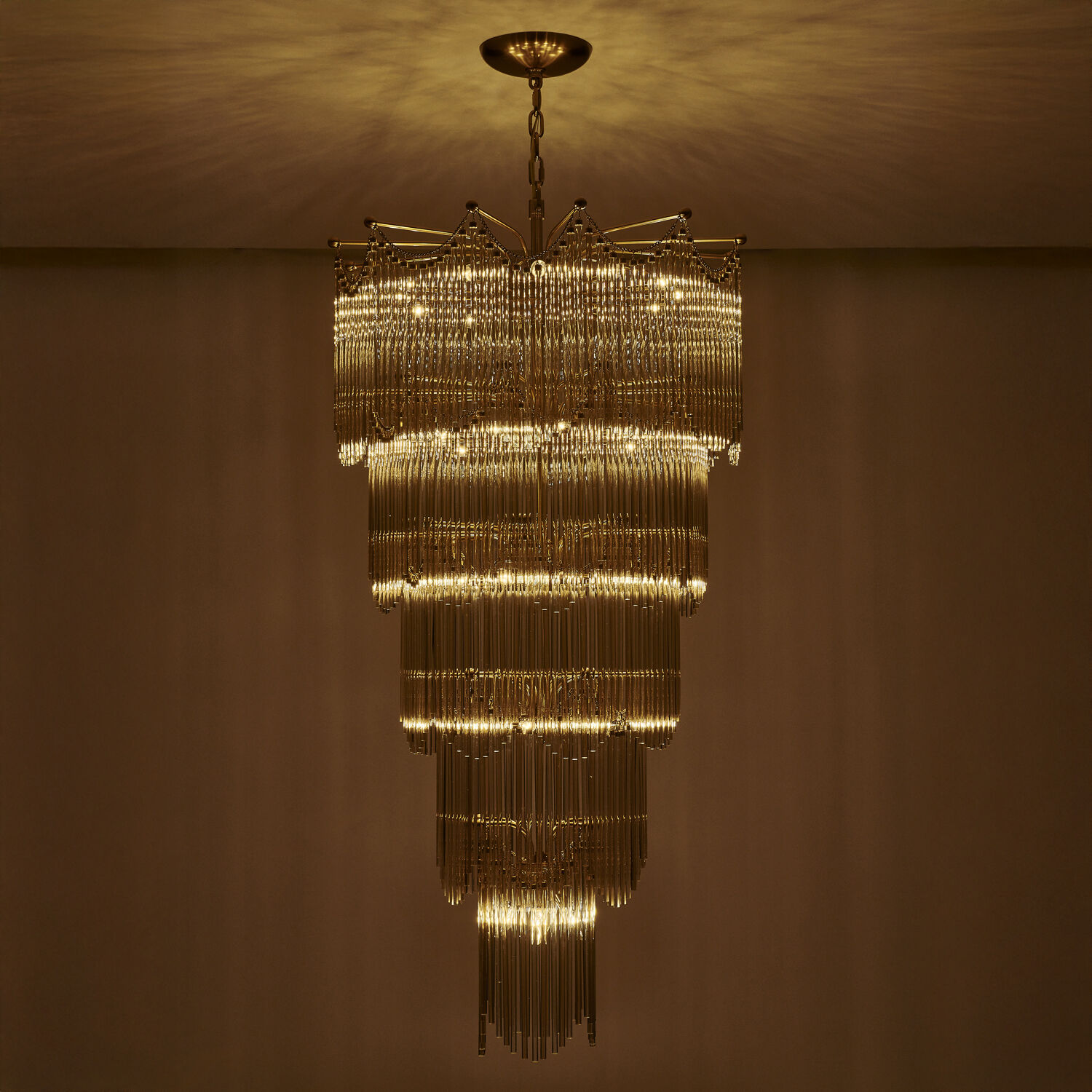 Adorn 40 Light 35.75 inch Vintage Brass Chandelier Ceiling Light