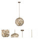 Jardin 4 Light 18 inch Oxidized Gold Leaf Pendant Ceiling Light