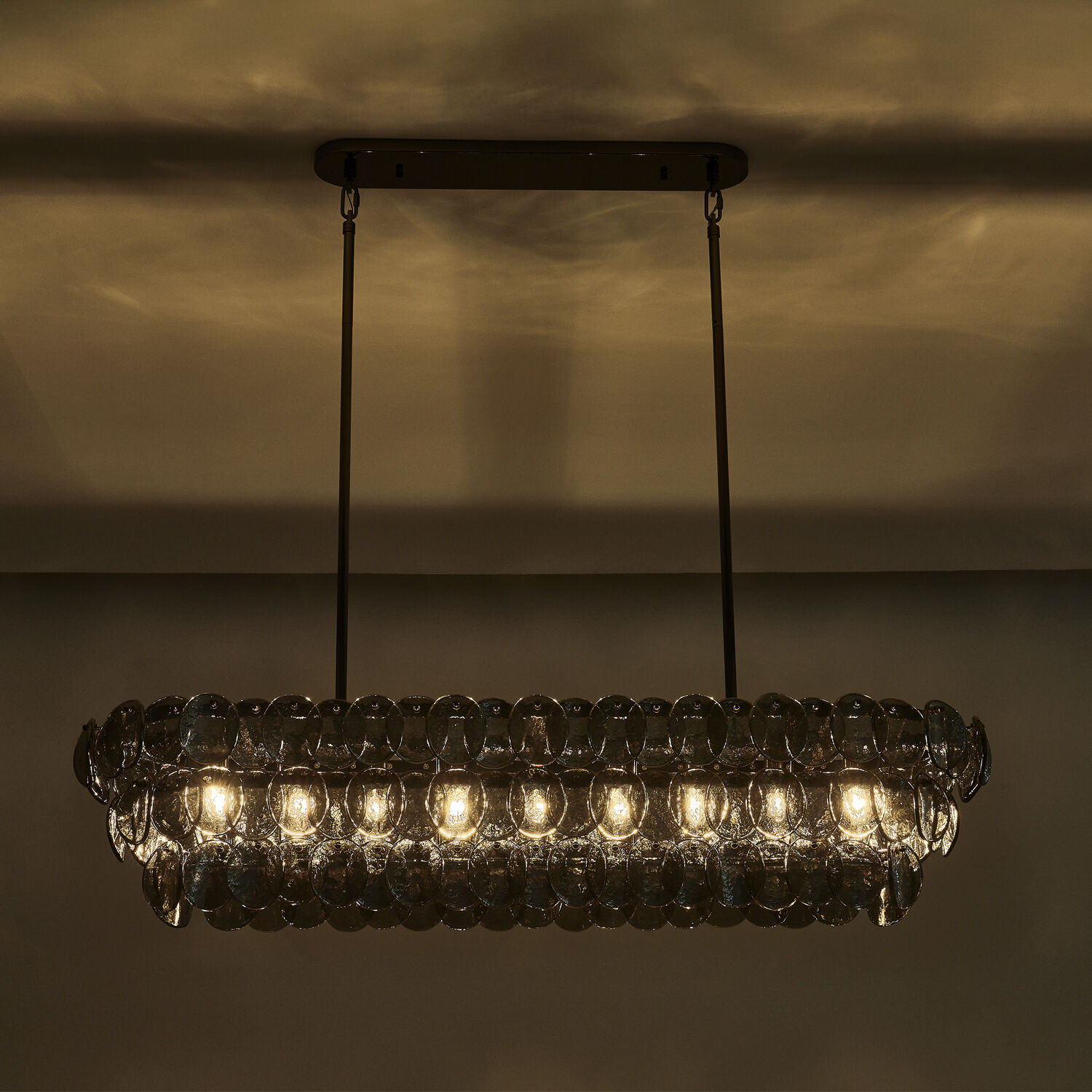 Uroko 9 Light 16 inch Black Nickel Linear Pendant Ceiling Light