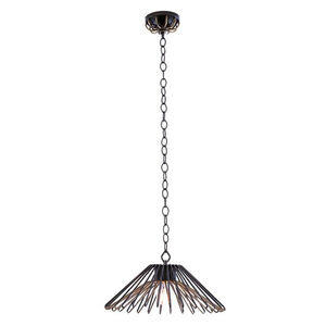 Metro II 1 Light 14 inch Antique Bronze with Antique Gold Accents Pendant Ceiling Light