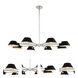 Bruno 8 Light 42 inch Matte Black with Polished Nickel Chandelier Ceiling Light
