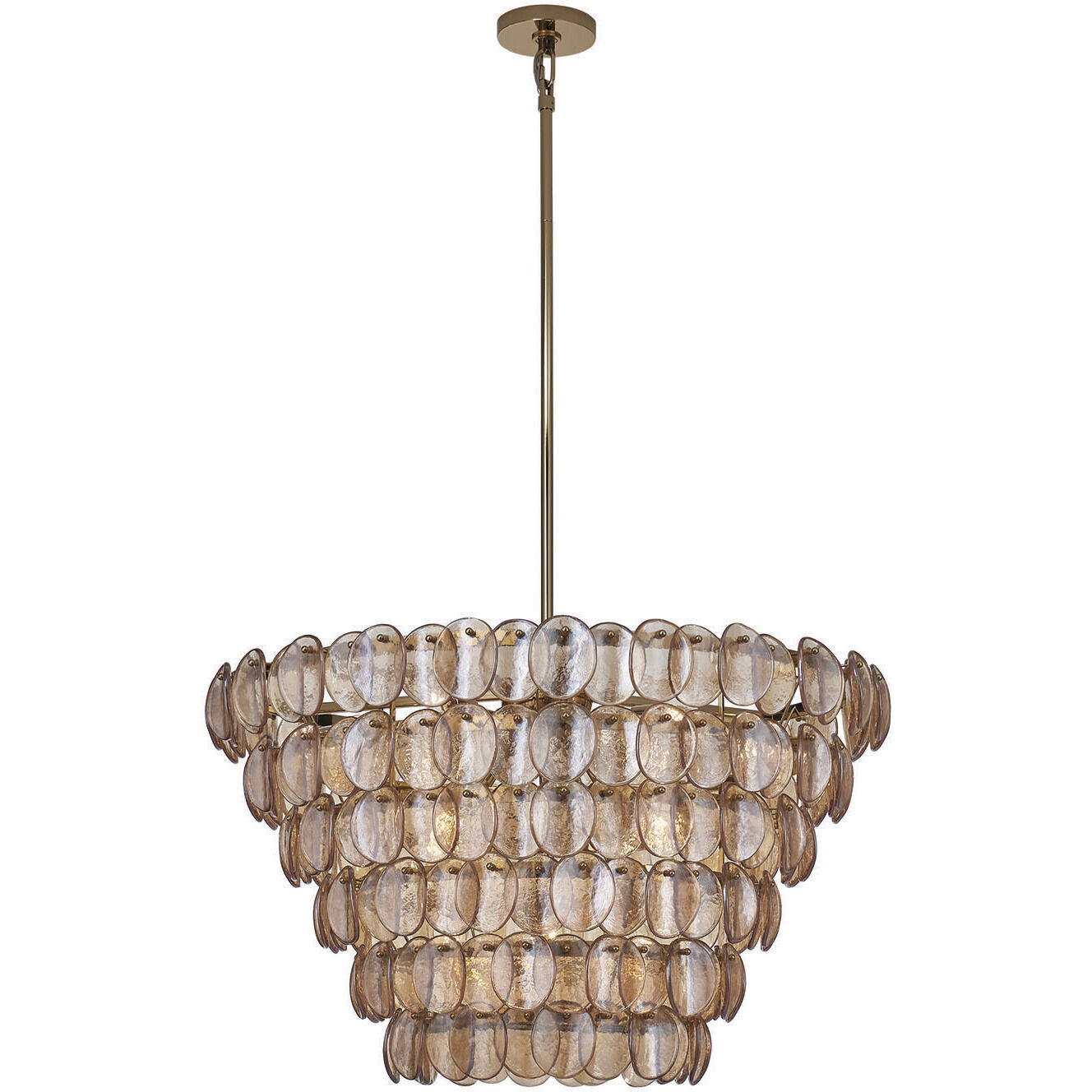 Uroko 14 Light 34 inch Polished Winter Brass Pendant Ceiling Light