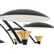 Redding LED 45 inch Matte Black with White and Brass Accent Chandelier Ceiling Light