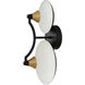 Redding Wall Sconce Wall Light in Matte Black With White And Brass Accent, Matte Black